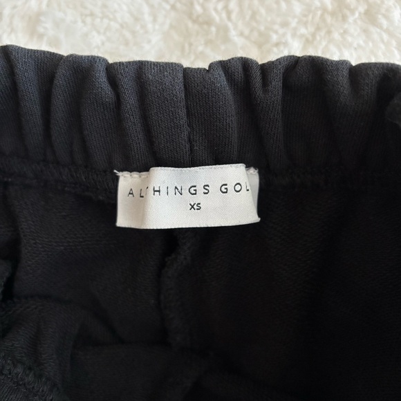 All Things Golden Sweat Shorts Size XS Black Cotton Stretch Loungewear Casual - Picture 8 of 10